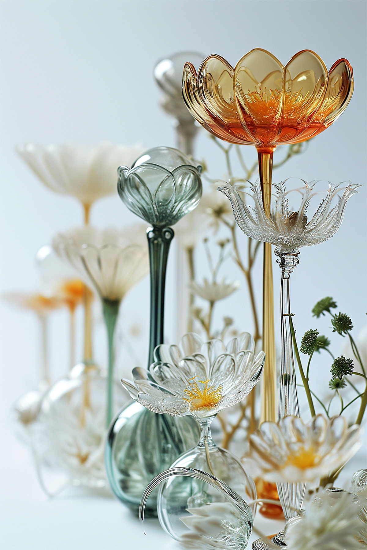 glass flower bouquet still life, iaart using Midjourney, @saatchiart