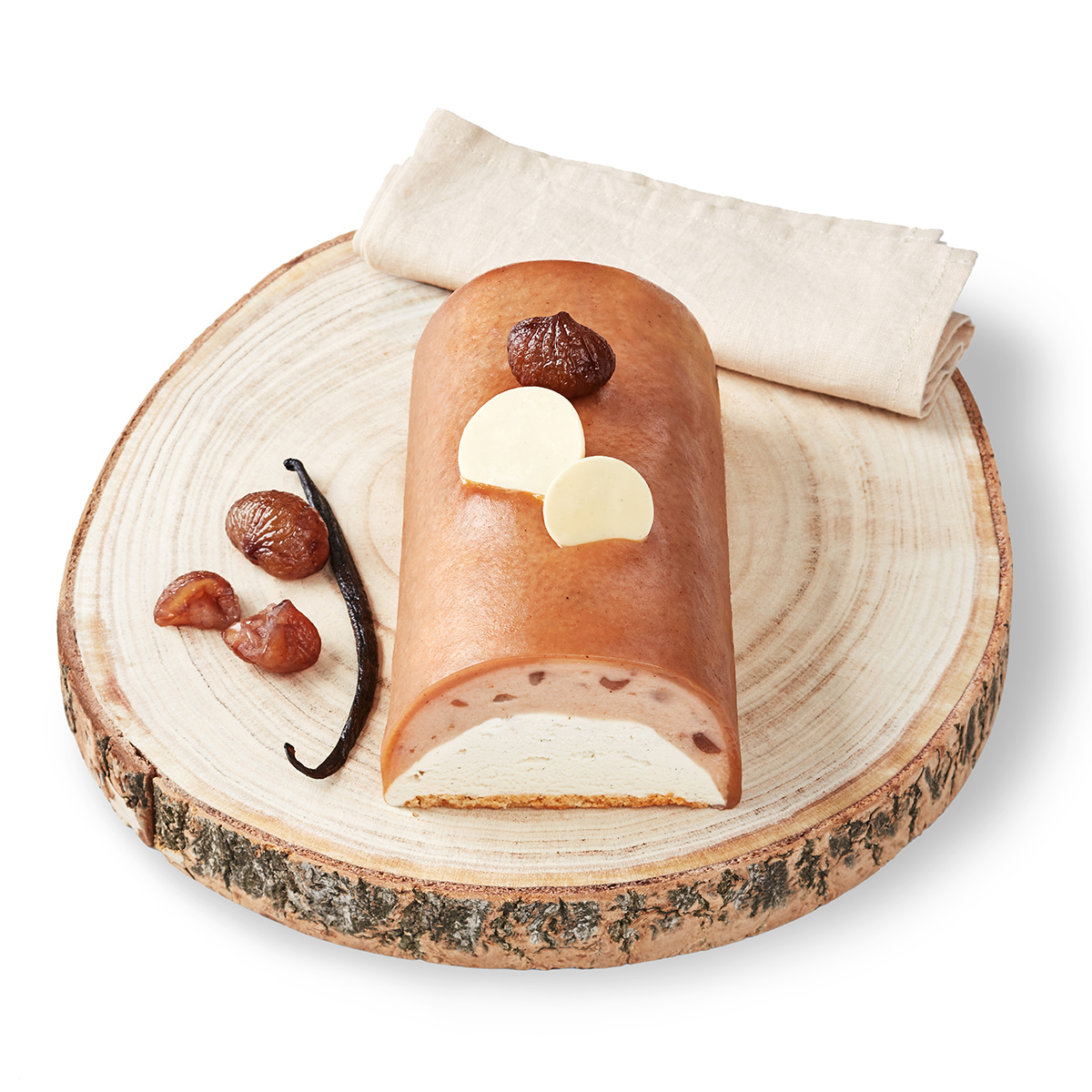 Bûche Châtaigne Vanille, Terre Adélice, Ardèche