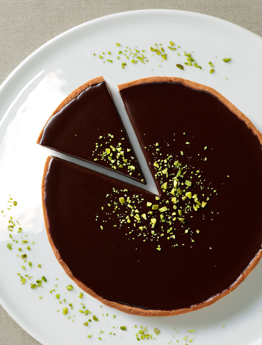 Tarte au chocolat et pistache