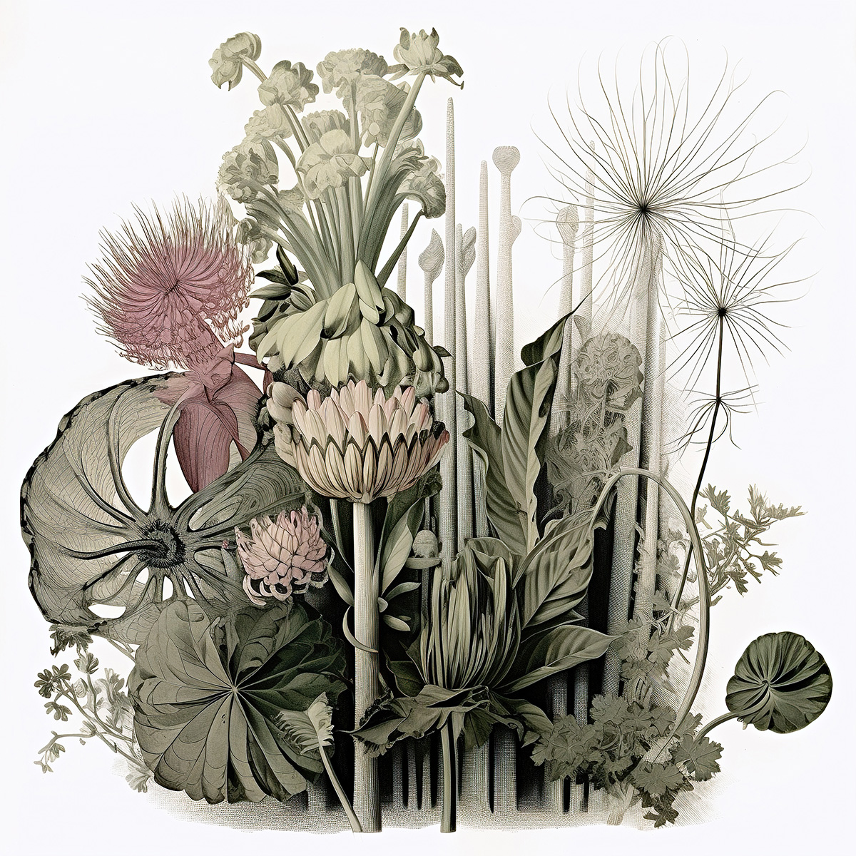Gothic flora blooming in shadows