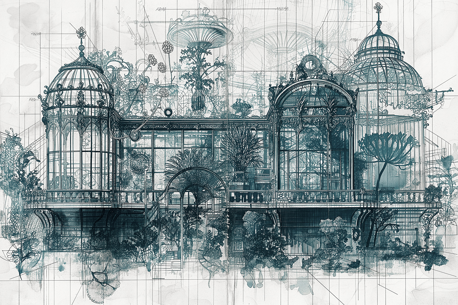 Crystal palace of botanical wonders