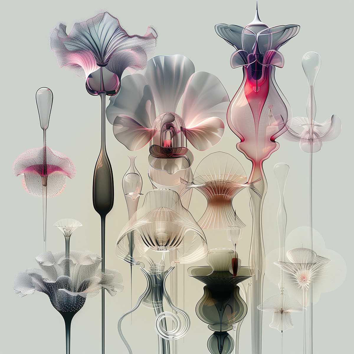 Fragile stems in luminous transparency