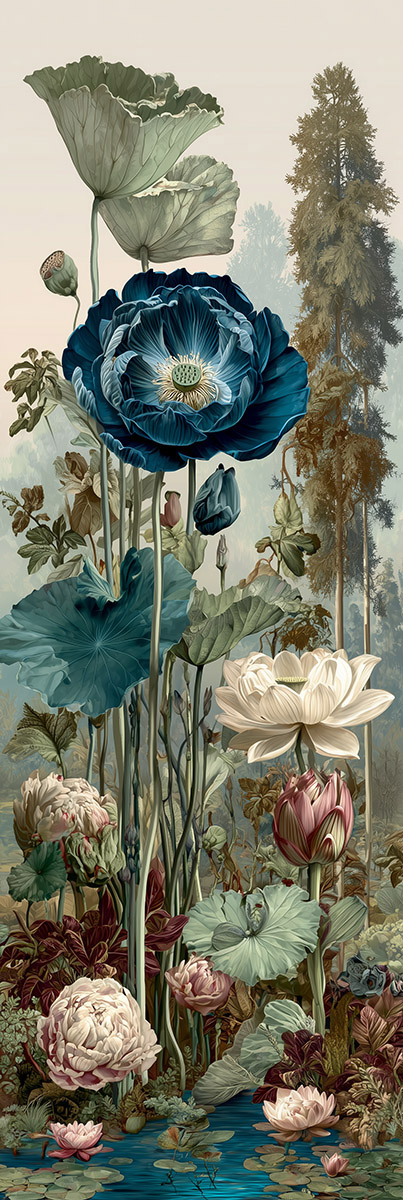 Luxury elegant fantastical flowers, high-resolution for premium decorative surfaces, Bronze-hued