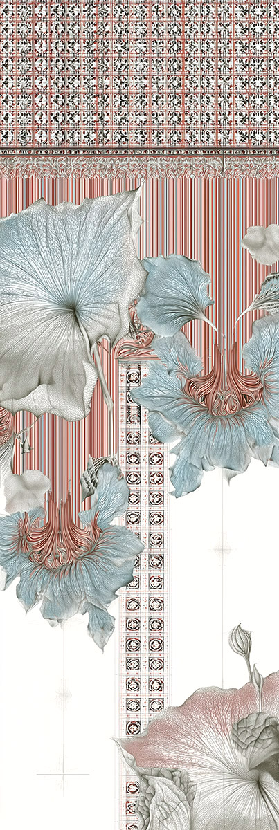 Surreal blend of mechanics and flora, a bold artistic statement