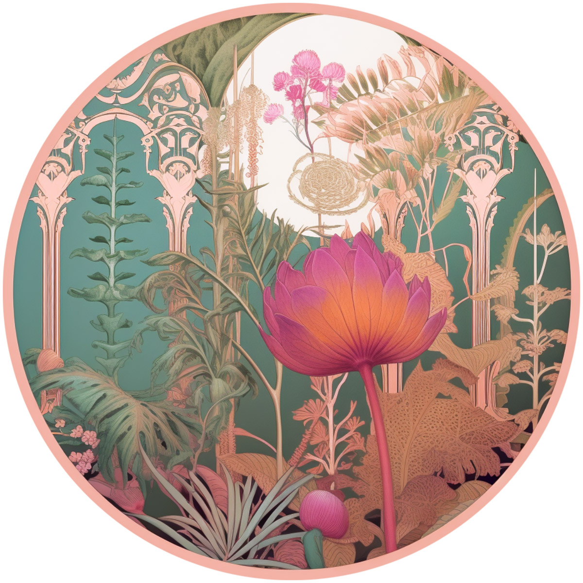Pastel pink floral tondo 3 for luxury plate