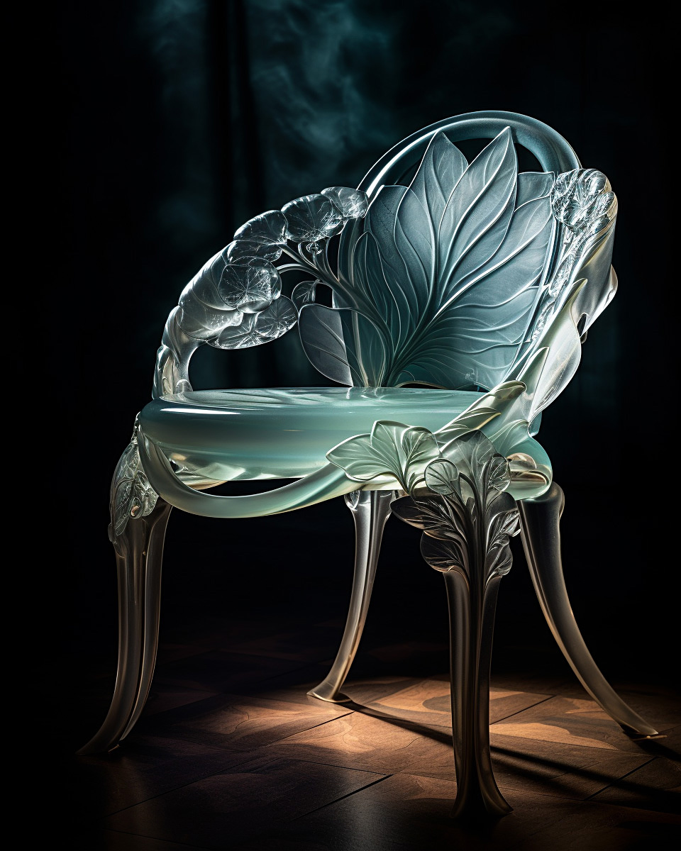 A retro glass chair