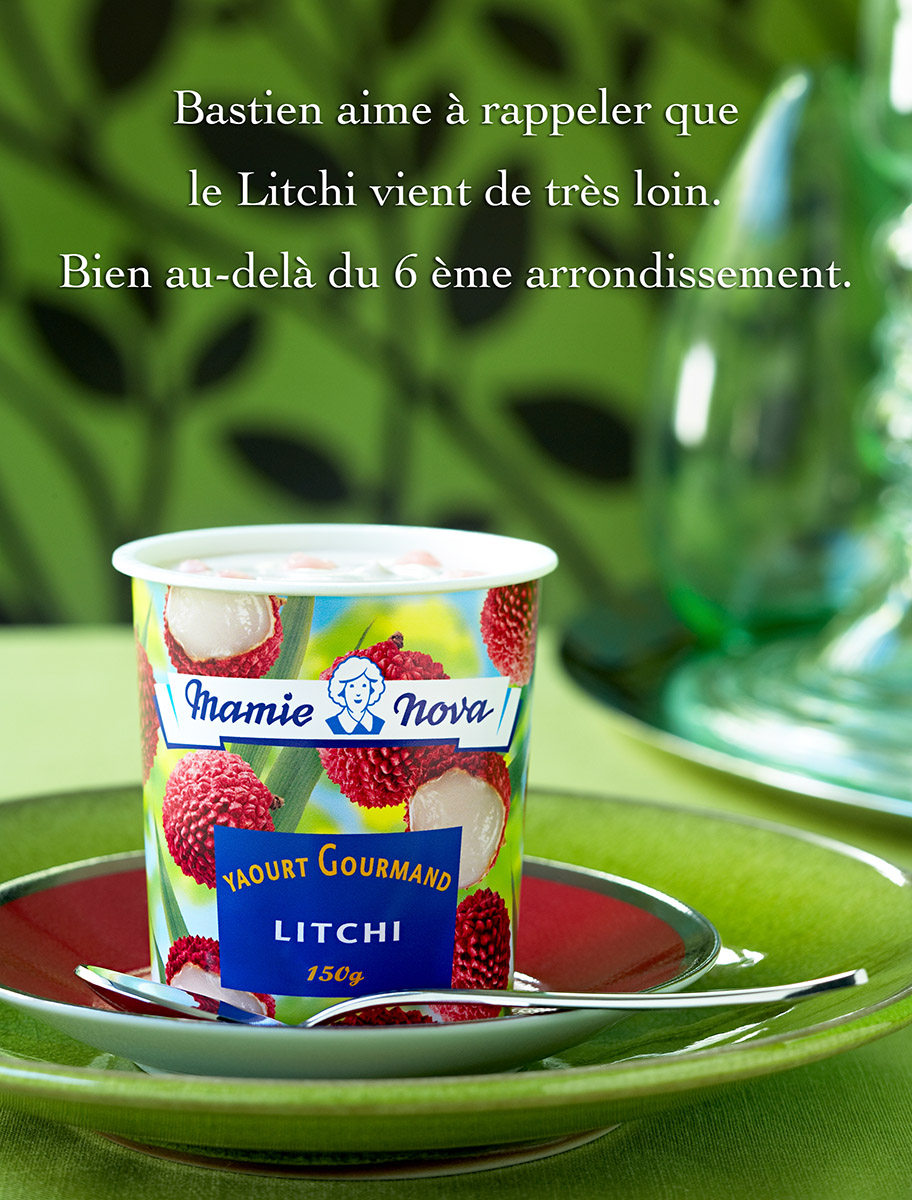 Campagne publicitaire, Mamie Nova - Yaourt Gourmand, Litchi